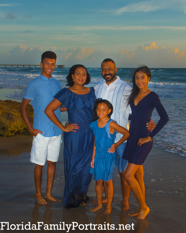 Miami Fort Lauderdale Florida family beach portraits at sunrise