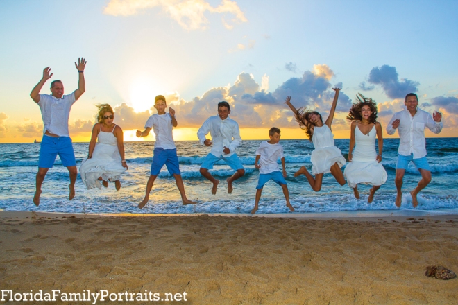 florida family portraits jump shot by Bill Miller Photography